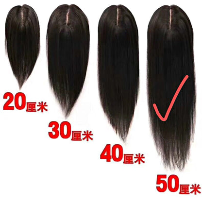 9x14cm Hand Tied Natural Scalp Top Base Silk Base Women Topper 3 Clips Virgin Straight European Human Hair Pieces For Women