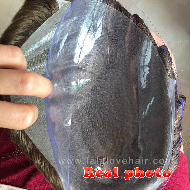 Mono Silk Base PU Around Natural Remy Human Hair system Men's Toupee hair replacement wigs european hair toupet hairpiece toupee